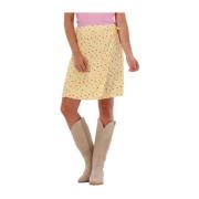 Korte Rok Aop 6891 Geel Envii , Yellow , Dames