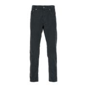 Donkergrijze Corduroy Slim-Fit Broek Dondup , Gray , Heren