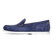 Blauwe Suède Venetian Loafers Ralph Lauren , Blue , Heren