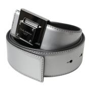 Zilveren Leren Riem met Metalen Gesp Dolce & Gabbana , Gray , Dames