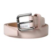 Lichtroze Leren Metalen Gesp Riem Dolce & Gabbana , Pink , Dames