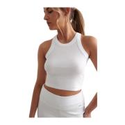 Zachte Geribbelde Tanktop Aim'n , White , Dames