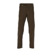 Khaki Corduroy Slim-fit Broek Dondup , Green , Heren