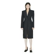 Elegant Shawl Lapel Structured Coat Mugler , Black , Dames