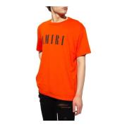 Logo Print T-Shirt - Ronde Hals Amiri , Orange , Heren