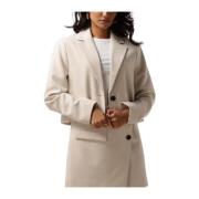 Beige Cropped Blazer voor Vrouwen Second Dames , Beige , Dames