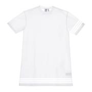 Witte Tee Jurk met Logo Detail Adidas , White , Dames