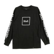 Heren Lange Mouw T-shirt Zwart/Wit HUF , Black , Heren