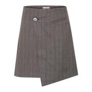 Wikkelrok Grijs/Zwart Ruit Kaffe , Gray , Dames