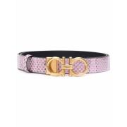 Flamingo Pink Gancini Riem Salvatore Ferragamo , Pink , Dames