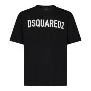 Zwart Logo Loose Fit T-shirt Dsquared2 , Black , Heren