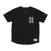 Zwarte Baseball Jas Met Knopen HUF , Black , Heren