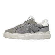 Suede and felt sneakers Lipari FUR Voile Blanche , Gray , Dames