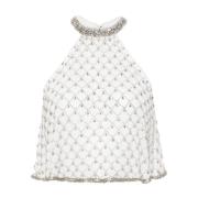 Kristal Mesh Halternek Top Pinko , White , Dames