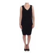 Elegante zwarte knielange jersey jurk Roccobarocco , Black , Dames