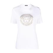 Witte Katoenen Medusa Head T-shirt Versace , White , Dames