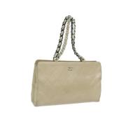 Pre-owned Leather chanel-bags Chanel Vintage , Beige , Dames