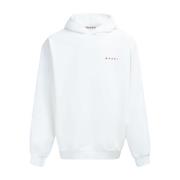 Katoen Logo Print Hoodie Marni , White , Heren