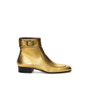 Gouden Leren Laarzen Saint Laurent , Yellow , Dames