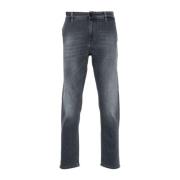 Blauwe Denim Jeans met Whiskering Effect PT Torino , Blue , Heren