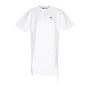 Witte Tee Jurk met Gevlochten Veters Adidas , White , Dames