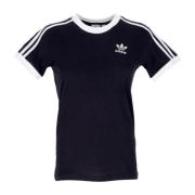 Zwart 3 Stripes Tee Crew-neck Adidas , Black , Dames