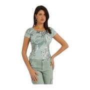 Gedrukte neopreen top - Groen Guess , Green , Dames