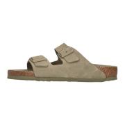 Groene Suède Heren Slippers Stijlvol Comfort Birkenstock , Beige , Her...