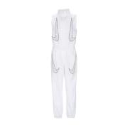 Mouwloze Sportkleding Jumpsuit Wit/Zwart Nike , White , Dames