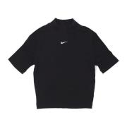 Rib Mock Top T-Shirt Nike , Black , Dames