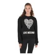 Zwarte Katoenen Sweatshirt Love Moschino , Black , Dames