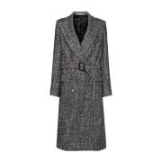 Visgraat Wollen Jas Tagliatore , Gray , Dames