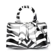 Zebra Print Logo Top Handtas The Attico , Black , Dames