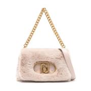 Faux-Fur Chain-Link Schoudertas Liu Jo , Beige , Dames