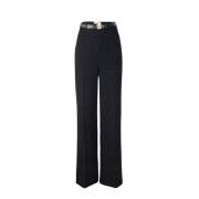 Zwarte Slim Fit Broek met Monogram Voering Elisabetta Franchi , Black ...