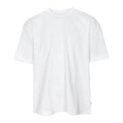 T-Shirt met Ribboord en Relaxte Pasvorm Samsøe Samsøe , White , Heren