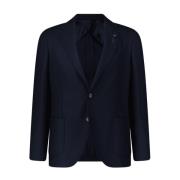 Wollen blazer met gestructureerde afwerking Lardini , Blue , Heren