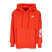 Sportswear Zip Hoodie Rood Fleece Nike , Red , Dames