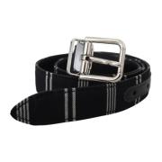 Gestreepte katoenen riem met zilveren gesp Dolce & Gabbana , Black , D...