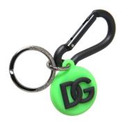 Groene Rubberen Logo Sleutelhanger Dolce & Gabbana , Green , Heren