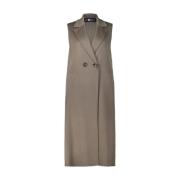 Elegante Mantel-Stijl Vest Luisa Cerano , Brown , Dames