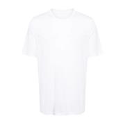 Linnen Crew Neck T-shirt Zwart Wit 120% Lino , White , Heren