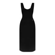 Jurk met logo Dolce & Gabbana , Black , Dames