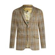 Tartan Check Hooded Jacket Etro , Gray , Heren