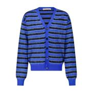 Gestreepte Wollen Vest Marni , Blue , Dames