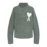 Turtleneck met logo Ami Paris , Green , Heren