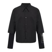 Shirt met logo MM6 Maison Margiela , Black , Heren