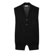 Zwart V Neck Gilet Ballantyne , Black , Heren