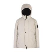 Witte Hooded Jacket Micro Twill Stone Island , White , Heren