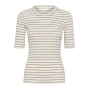 Gestreepte Tee Mix Top InWear , White , Dames